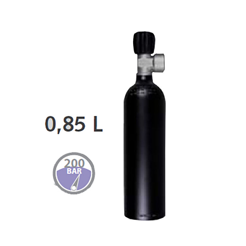 0.85L Alu. Flaske 200 Bar / DIN Ventil 5/8"