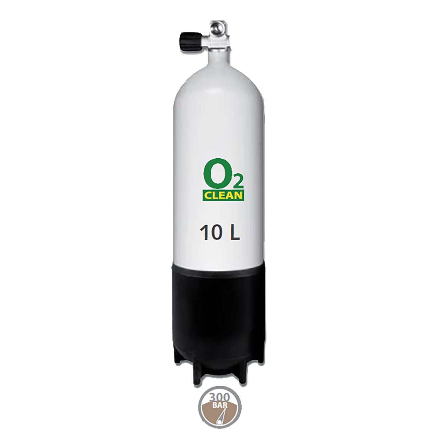 10L Slålflaske 300 Bar / DIN ventil m.fod