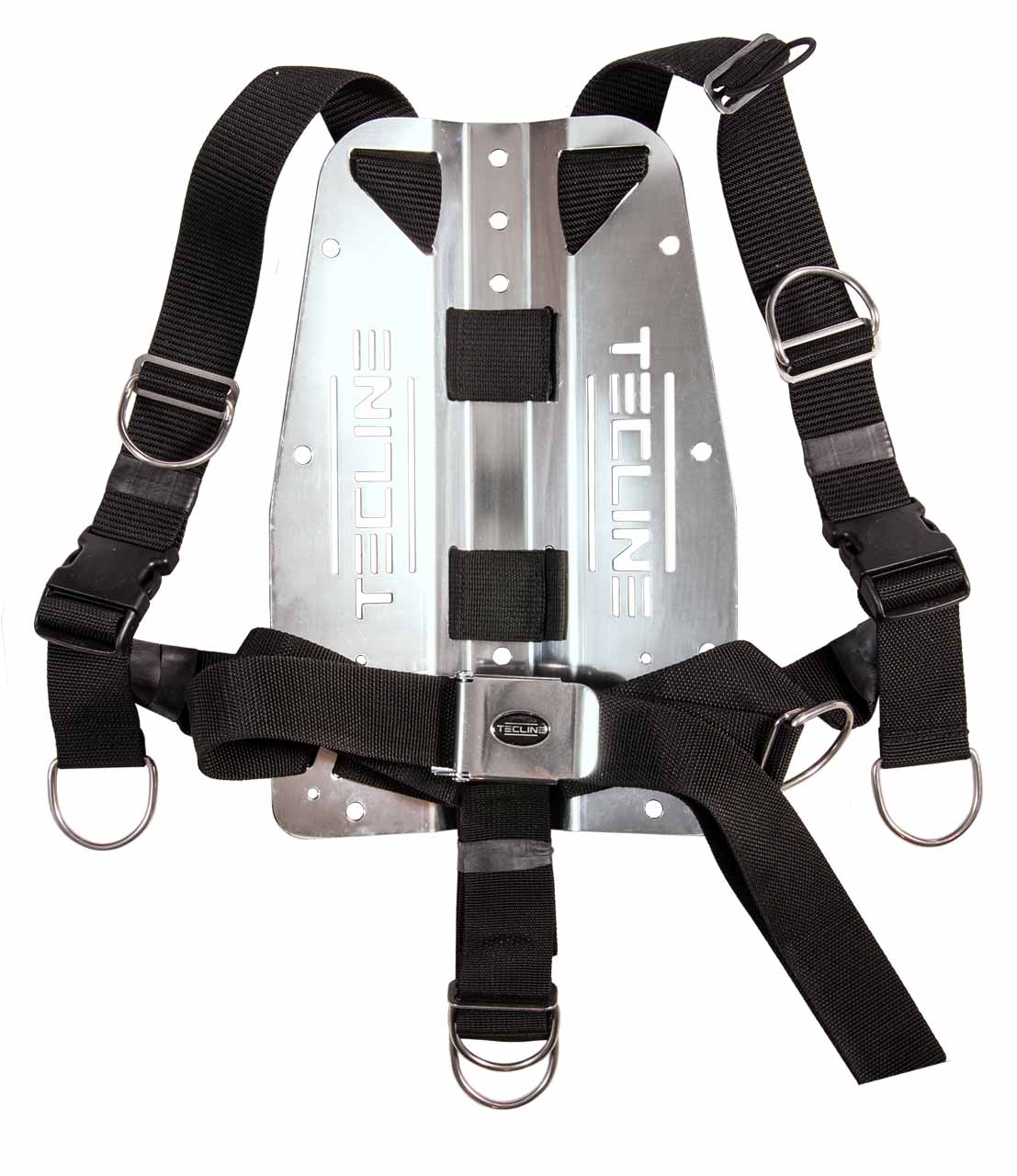Tecline - Bagplade Rustfri stål 3 mm - QR harness
