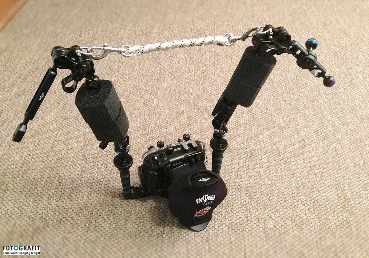 23cm Lanyard - med snap hooks! (Passer til clamps fra Nauticam)